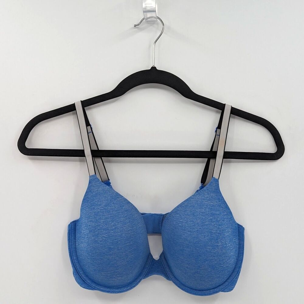 Victoria's Secret Bra Women's 34D Light Blue Heather Uplift Semi Demi